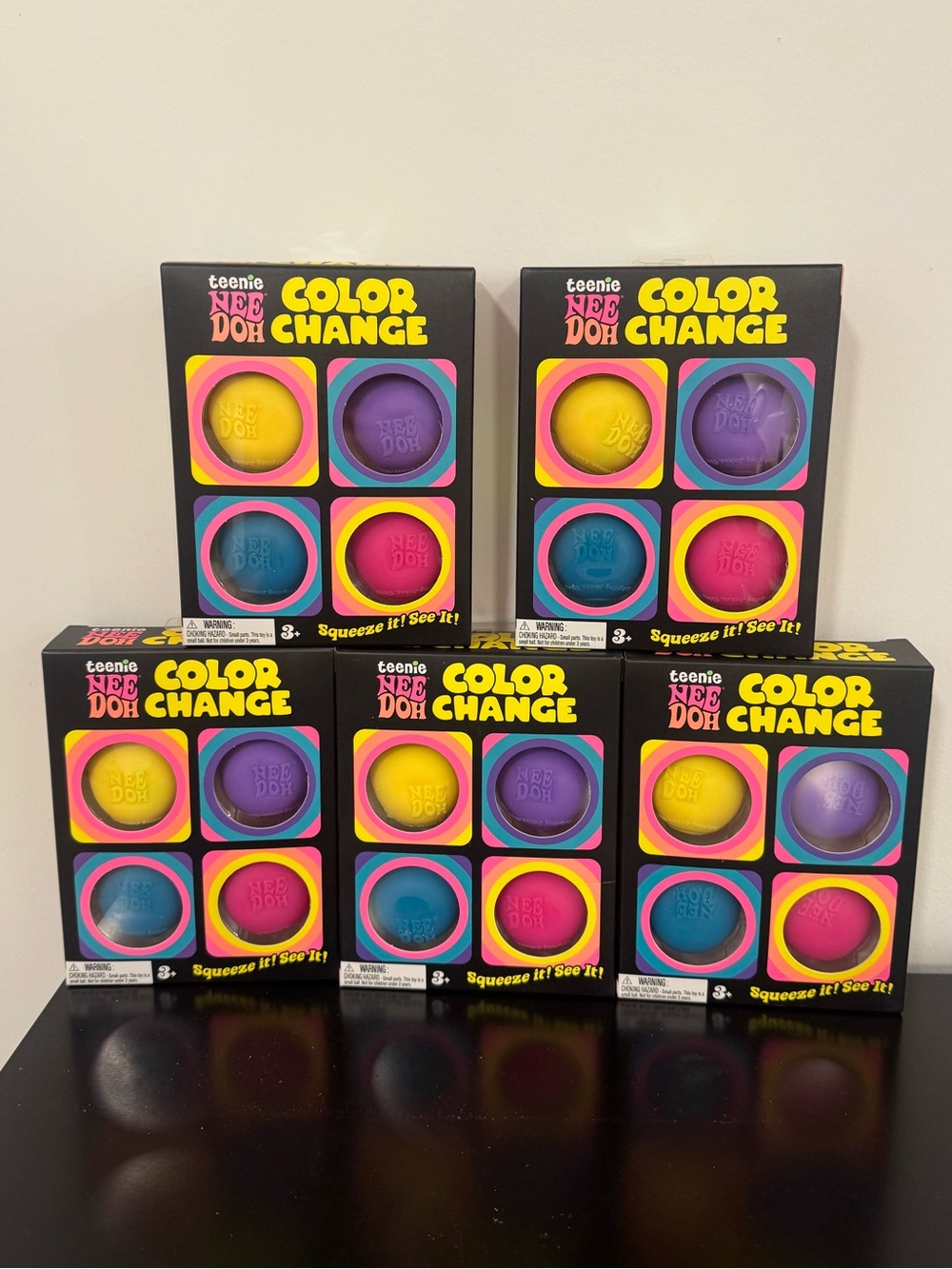 PRICE FIRM Brand new Schylling NeeDoh Teenie Color Change 4 Pack. Set of 5 boxes